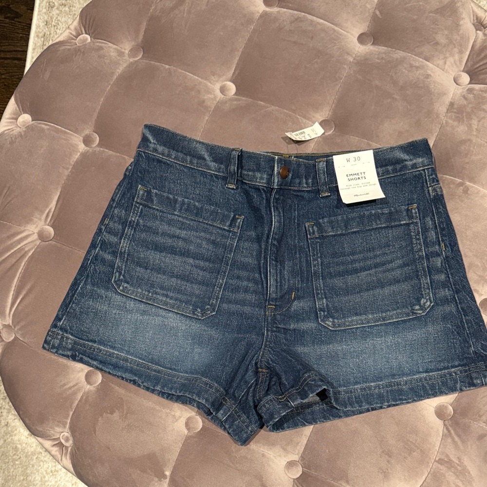 Madewell Dark Blue Emmett Jean Shorts